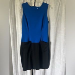 Calvin Cline royal blue and black sleeveless dress